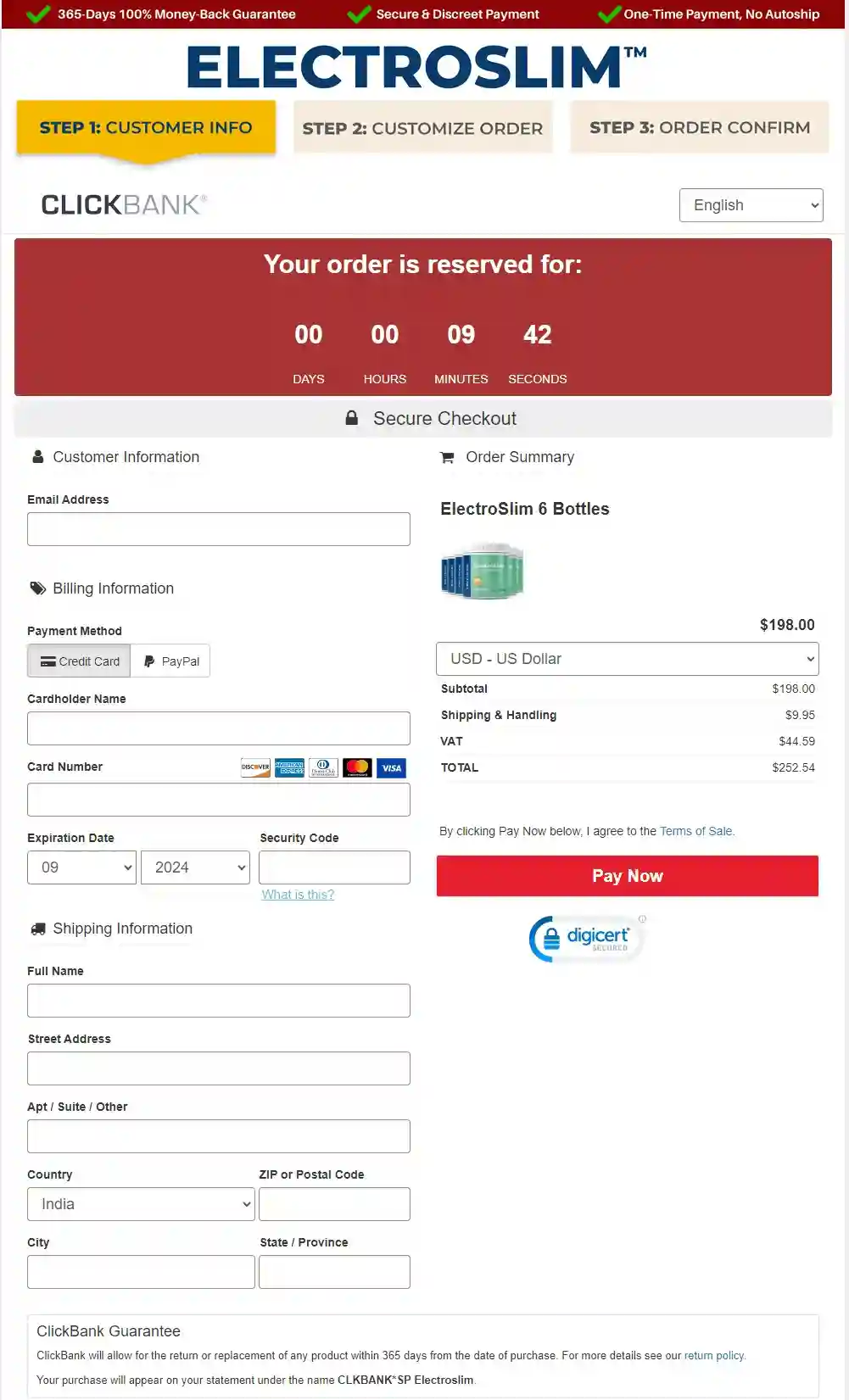 electroslim buy page